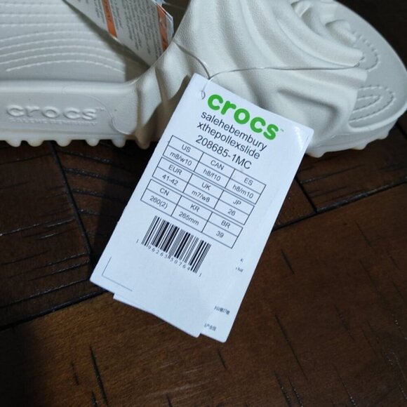 Crocs X Salehe Bembury The Pollex Slide - Parsnip NEW Cream Collab Sandals sz 10 - Picture 10 of 11